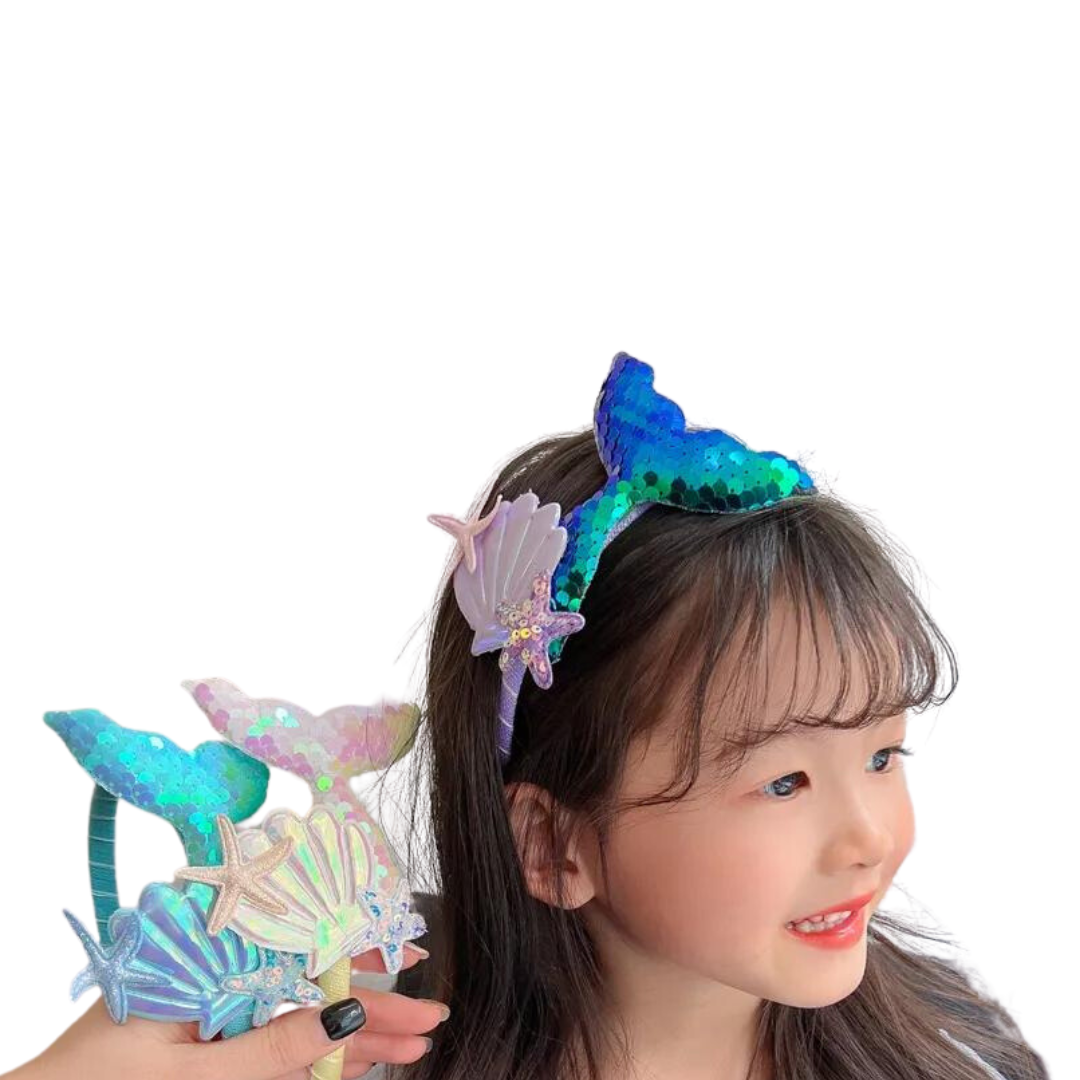 Girls Sequins Mermaid Tail Hairbands