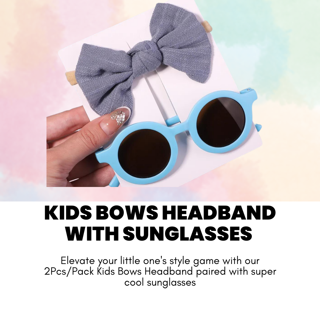 Kids Bows Headband with Sunglasses