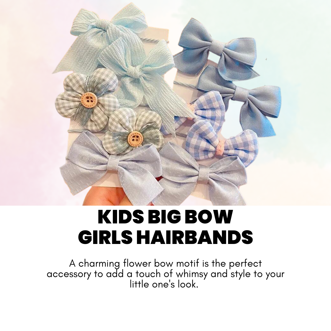 10Pcs Set Pastel Bow Hairbands