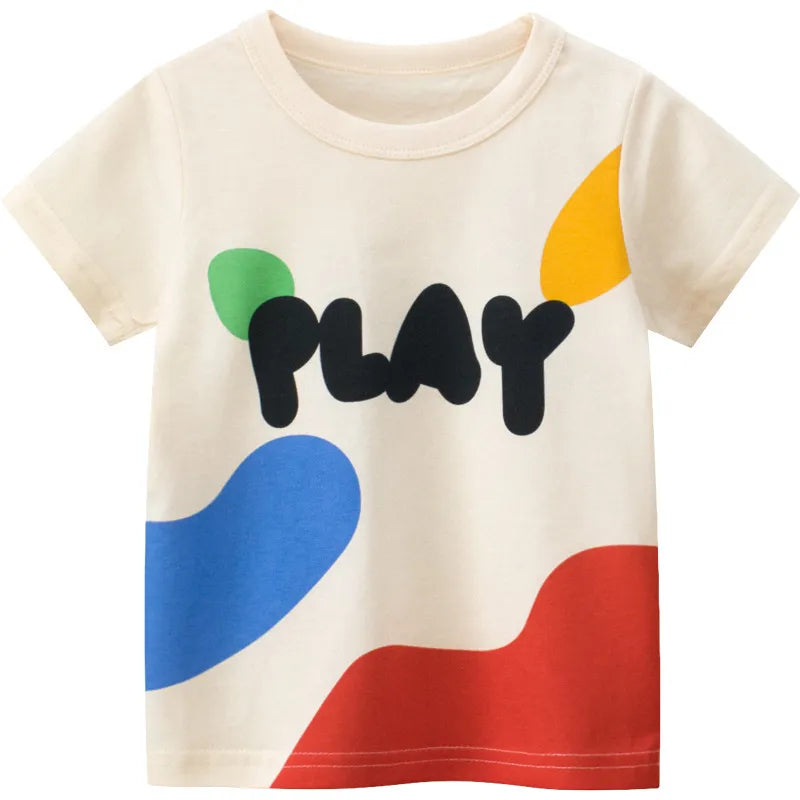 Kiddie Canvas: 100% Cotton Playful Print Tee for Kids