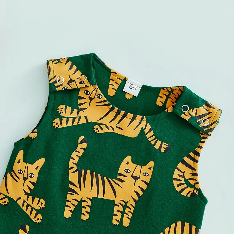 Forest Green Tiger Romper