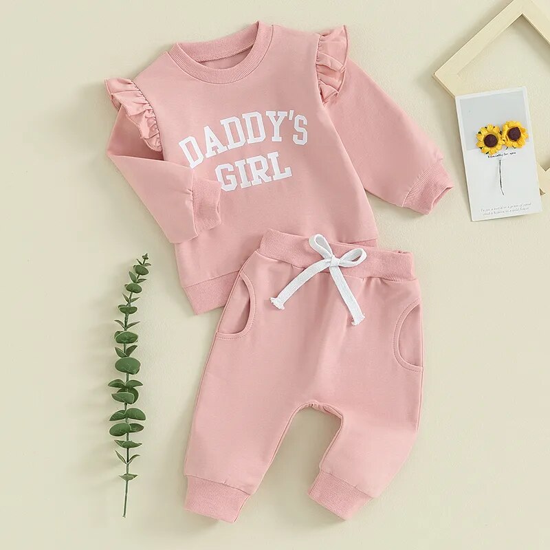 Daddy's Girl Ruffle Sweatshirt + Sweatpants