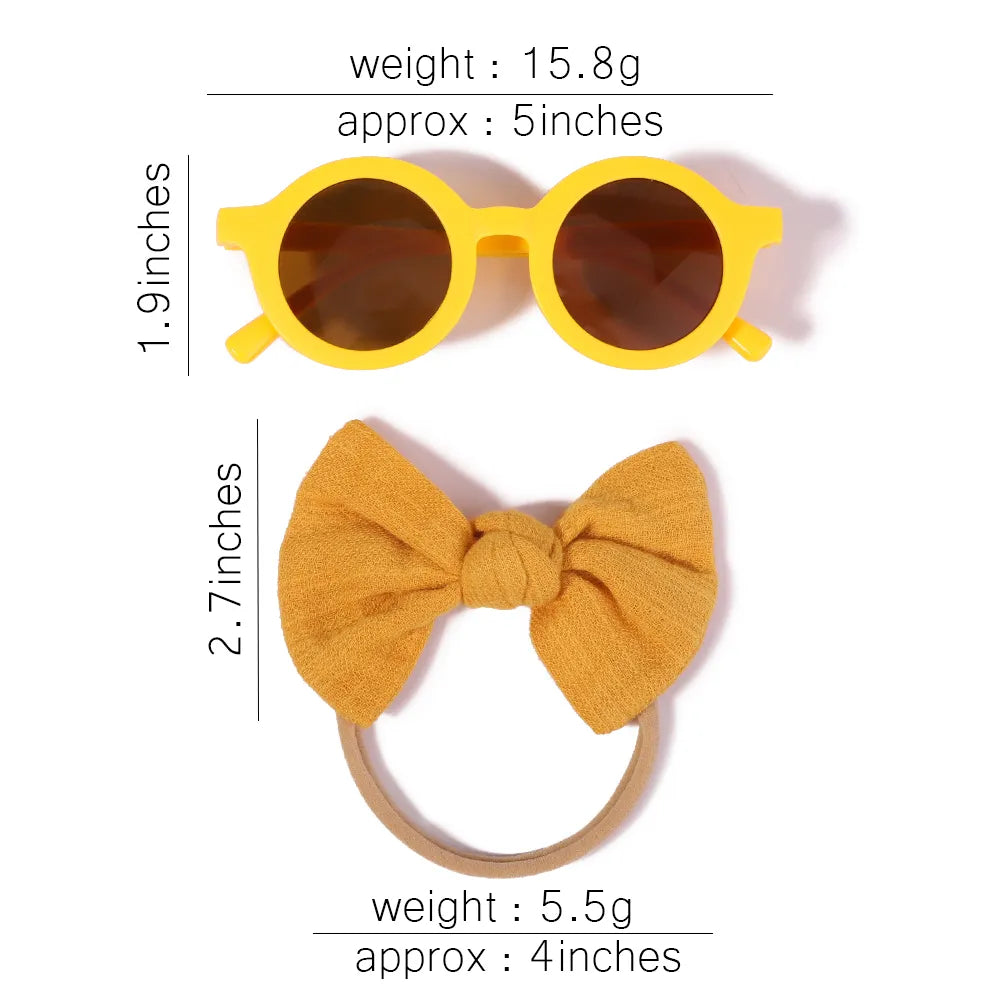 Kids Bows Headband with Sunglasses