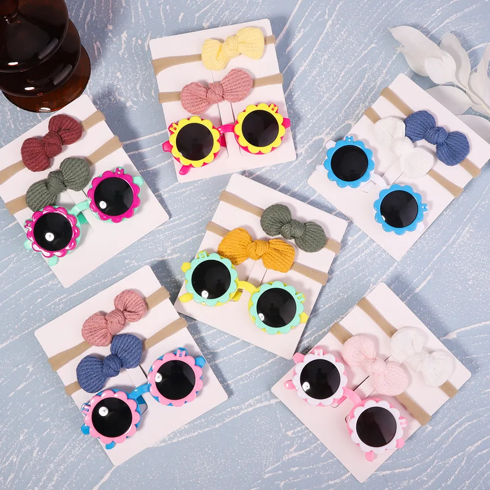 Kids Bows Headband with Sunglasses