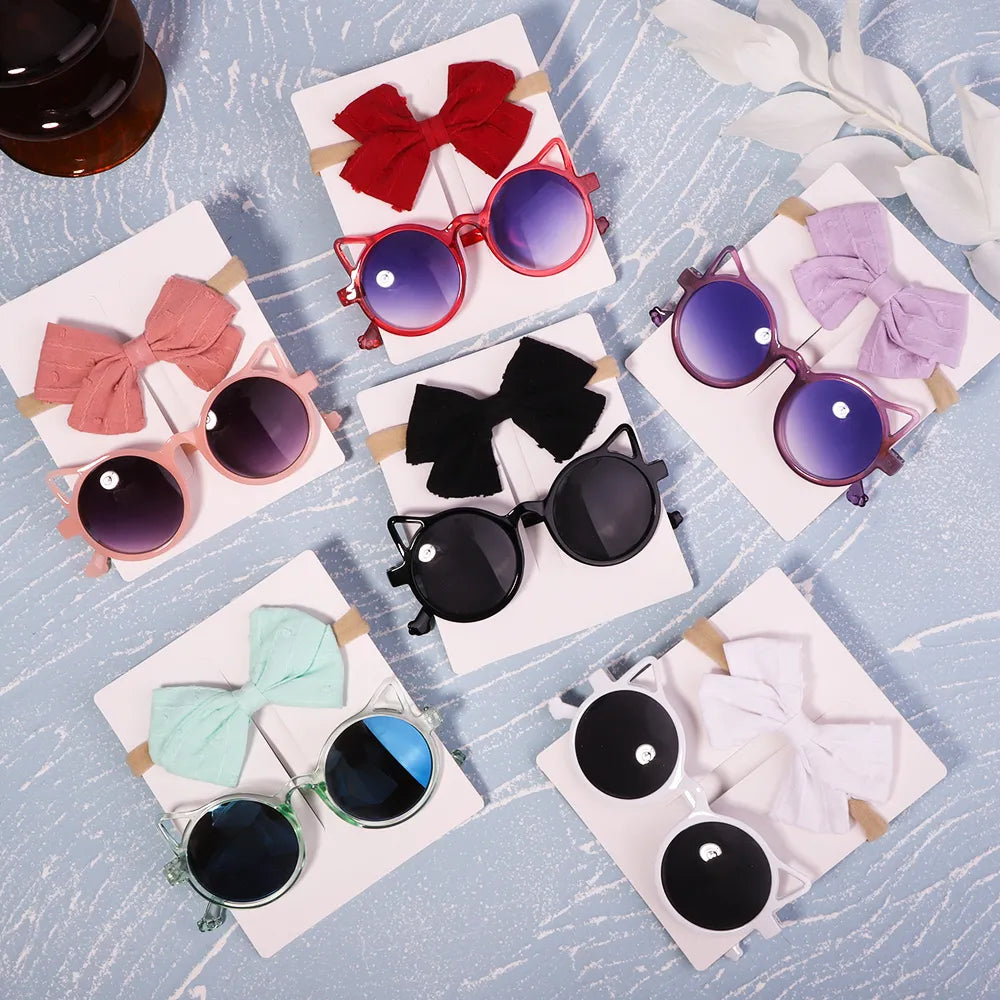 Kids Bows Headband with Sunglasses