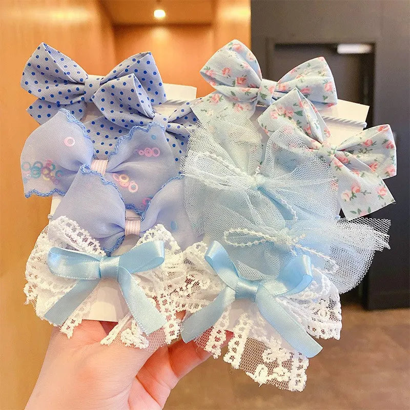 10Pcs Set Pastel Bow Hairbands