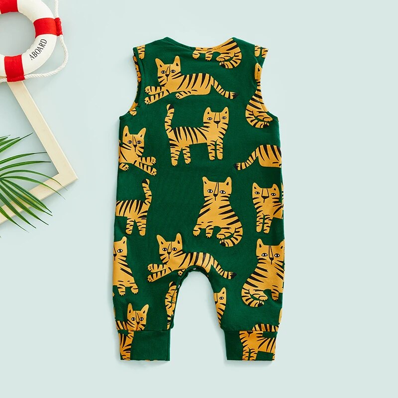 Forest Green Tiger Romper