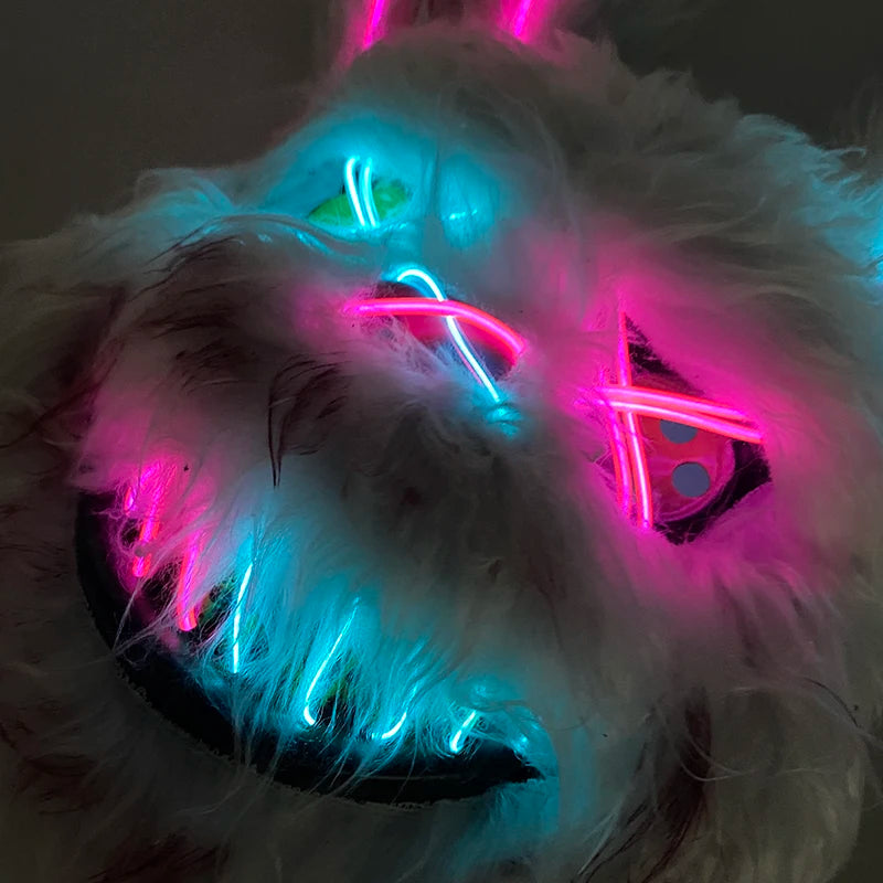 LED Glowing Scary Rabbit & Bear Mask