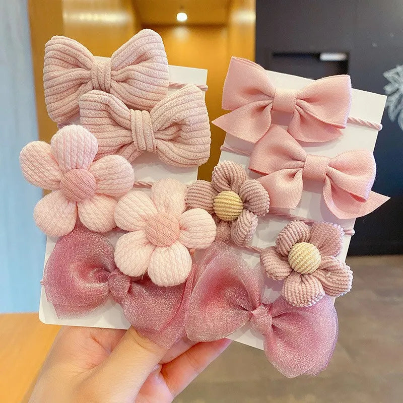 10Pcs Set Pastel Bow Hairbands