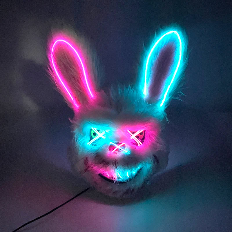 LED Glowing Scary Rabbit & Bear Mask