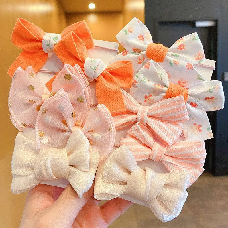 10Pcs Set Pastel Bow Hairbands